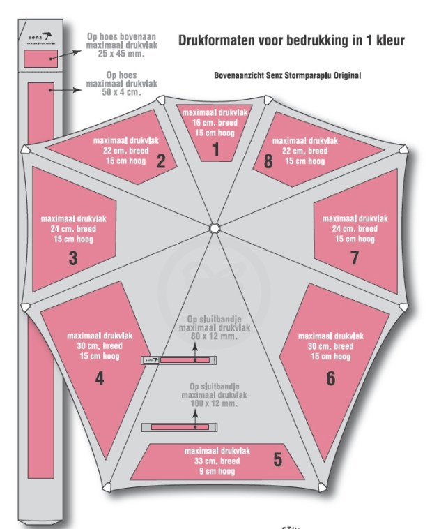 Senz stormparaplu bedrukken
