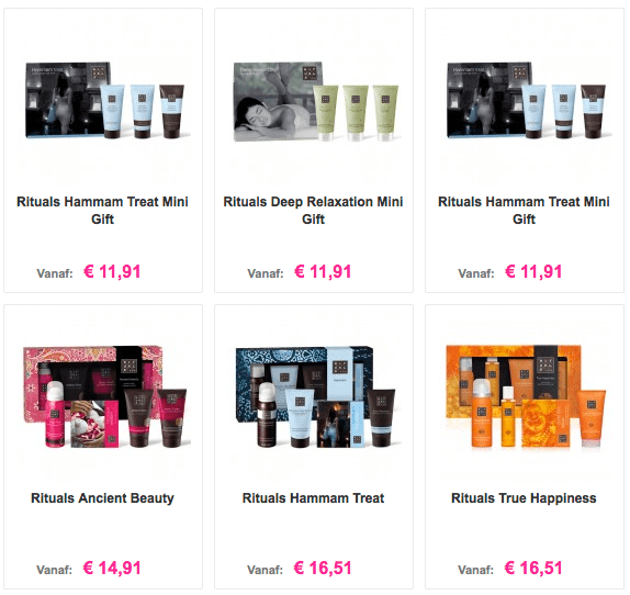 Rituals Giftset als reatiegeschenk.