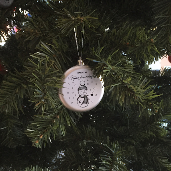 Kerstbal, bedrukken, plat