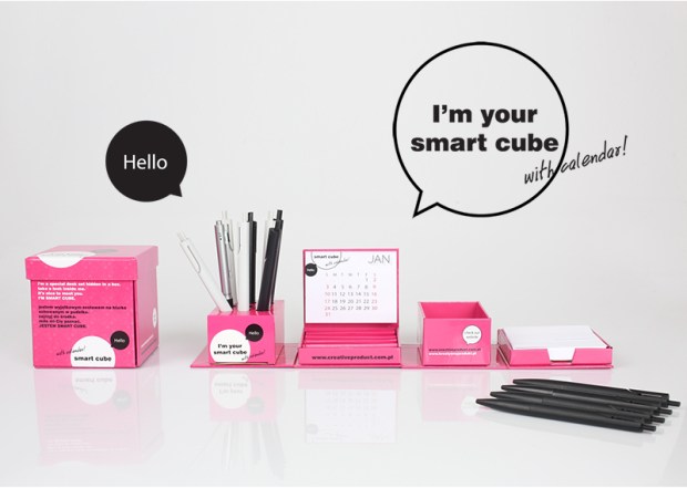 Smart Cube, bureau kalender, bureauhouder karton.