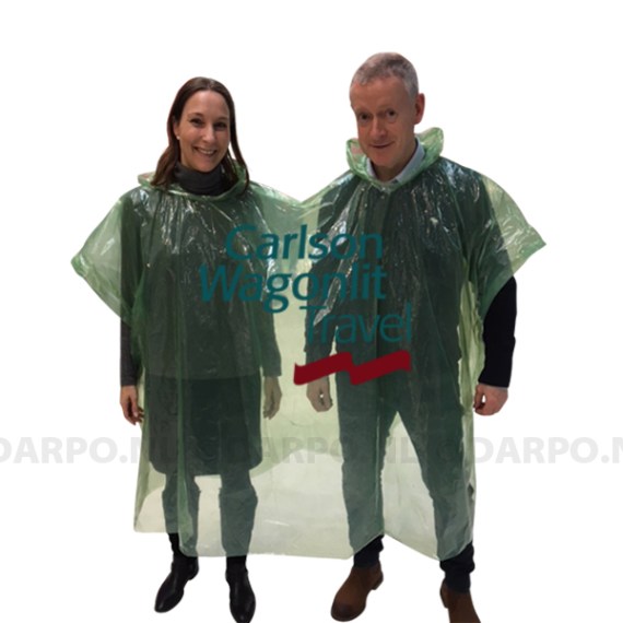 Duo regenponcho, poncho for two, bedrukken